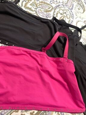 3 Lucky brand Steve Madden xl Bralette soft stretch black Fuschia Lot Rhinestone